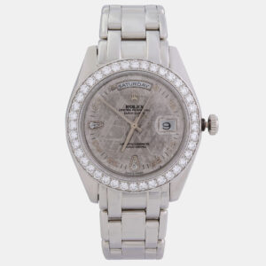 Rolex Meteorit Diamond Platinum Day-Date Automatic Men's Wristwatch 39 mm