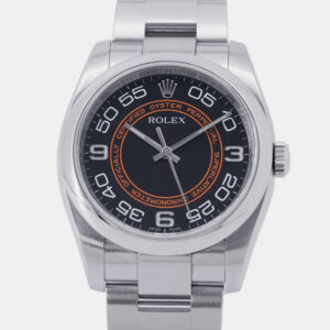 Rolex Black Stainless Steel Oyster Perpetual 116000 Automatic Men's Wristwatch 36 mm