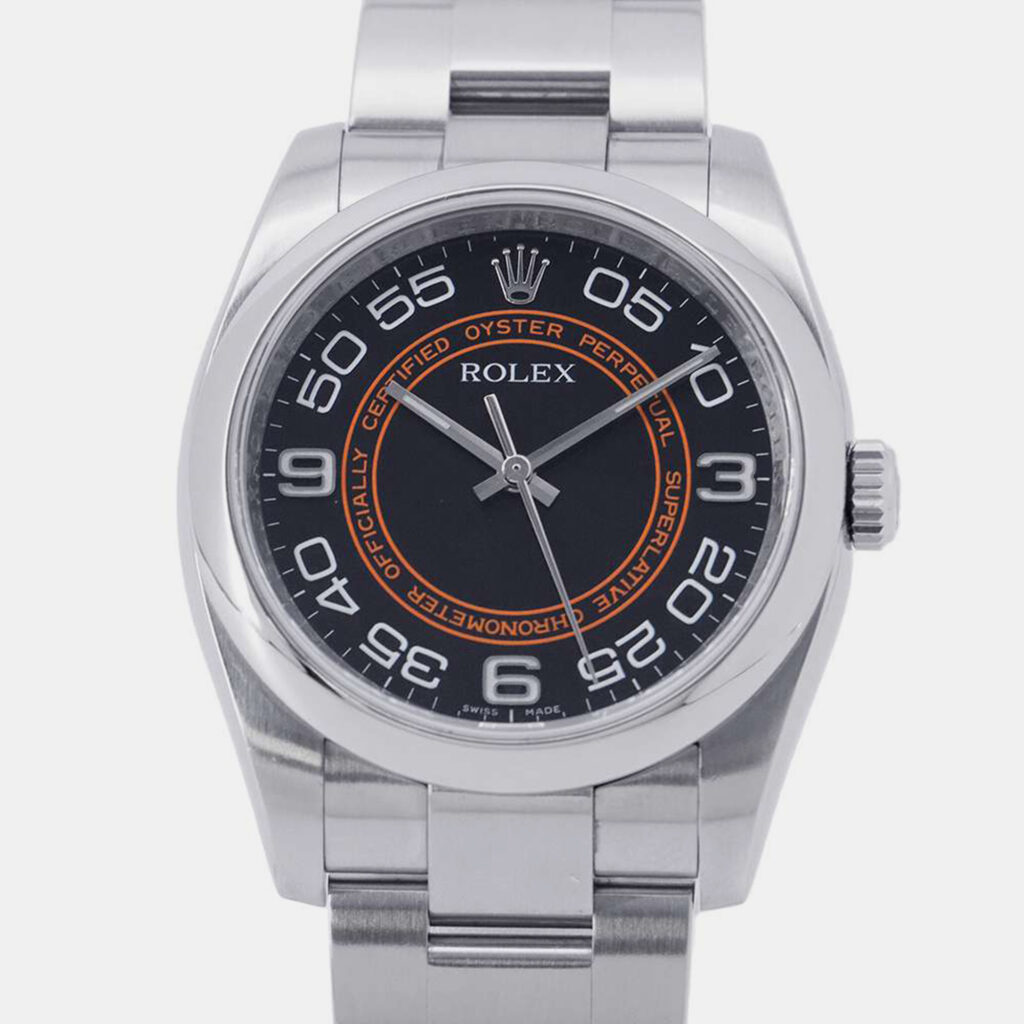luxury-men-rolex-used-watches-p1106866-001 Rolex Black Stainless Steel Oyster Perpetual 116000 Automatic Men's Wristwatch 36 mm