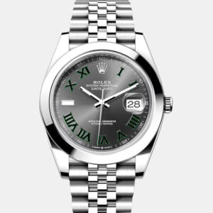 Rolex Slate Stainless Steel Datejust Automatic Men's Wristwatch 41 mm