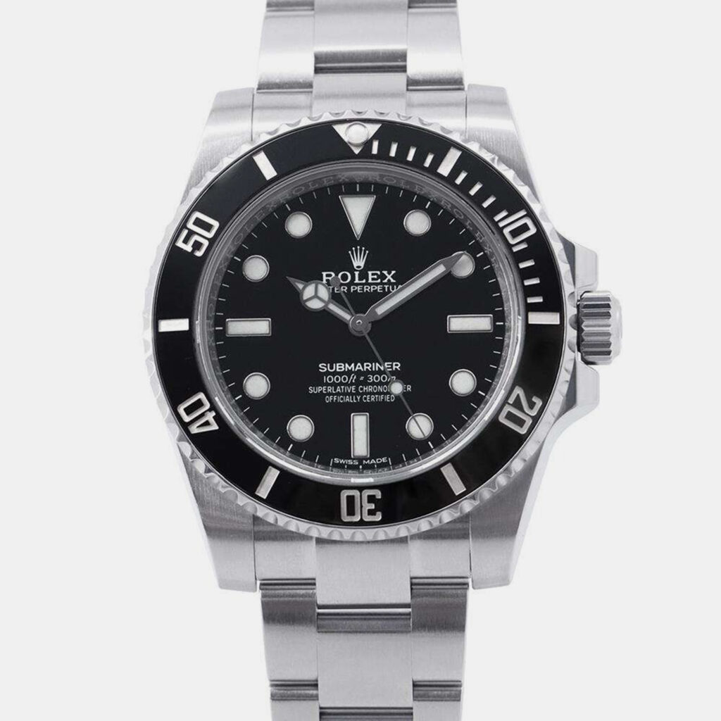 luxury-men-rolex-used-watches-p1111113-011 Rolex Black Stainless Steel Submariner 114060 Automatic Men's Wristwatch 40 mm