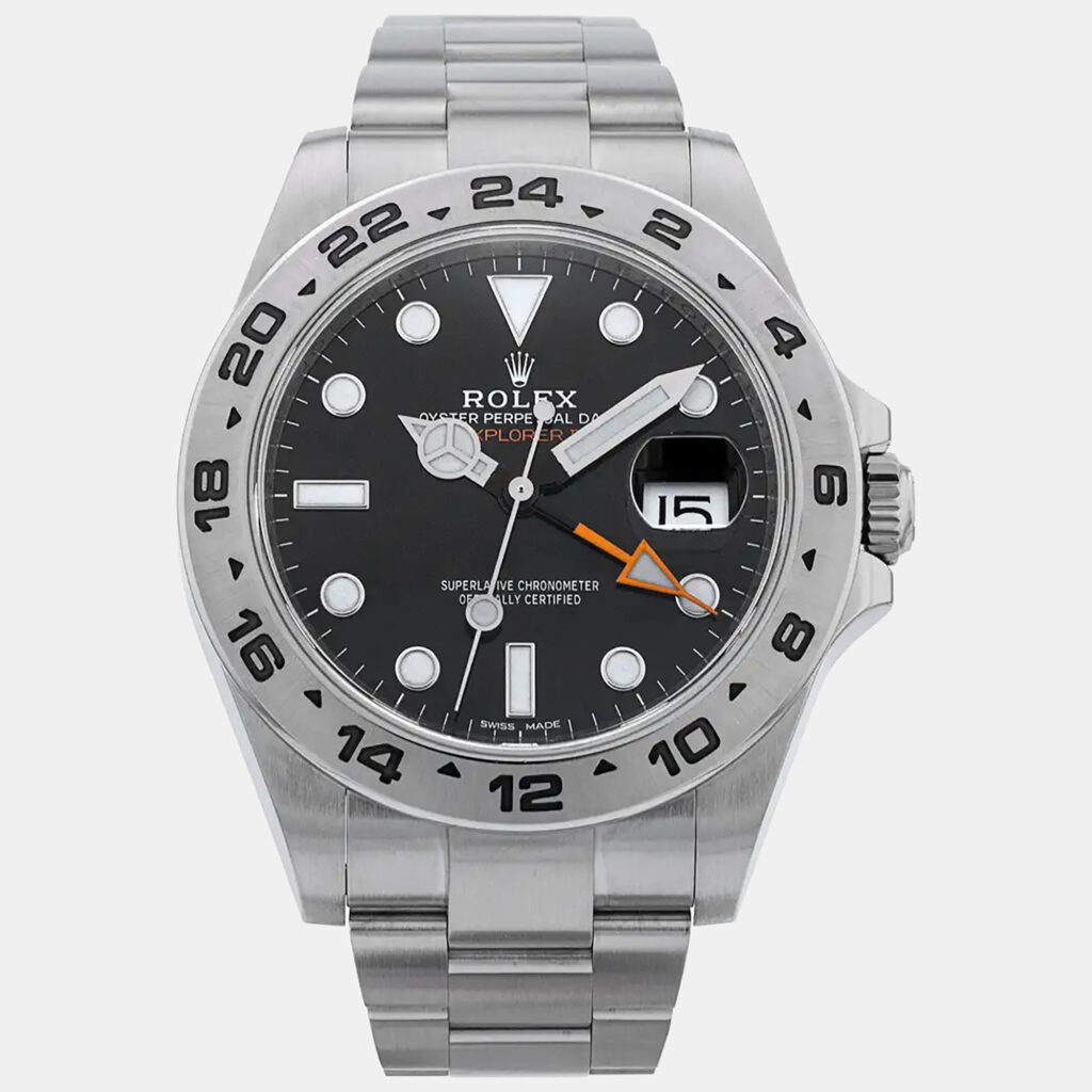 luxury-men-rolex-used-watches-p1111590-005 Rolex Black Stainless Steel Explorer II 216570 Men's Wristwatch 40 mm