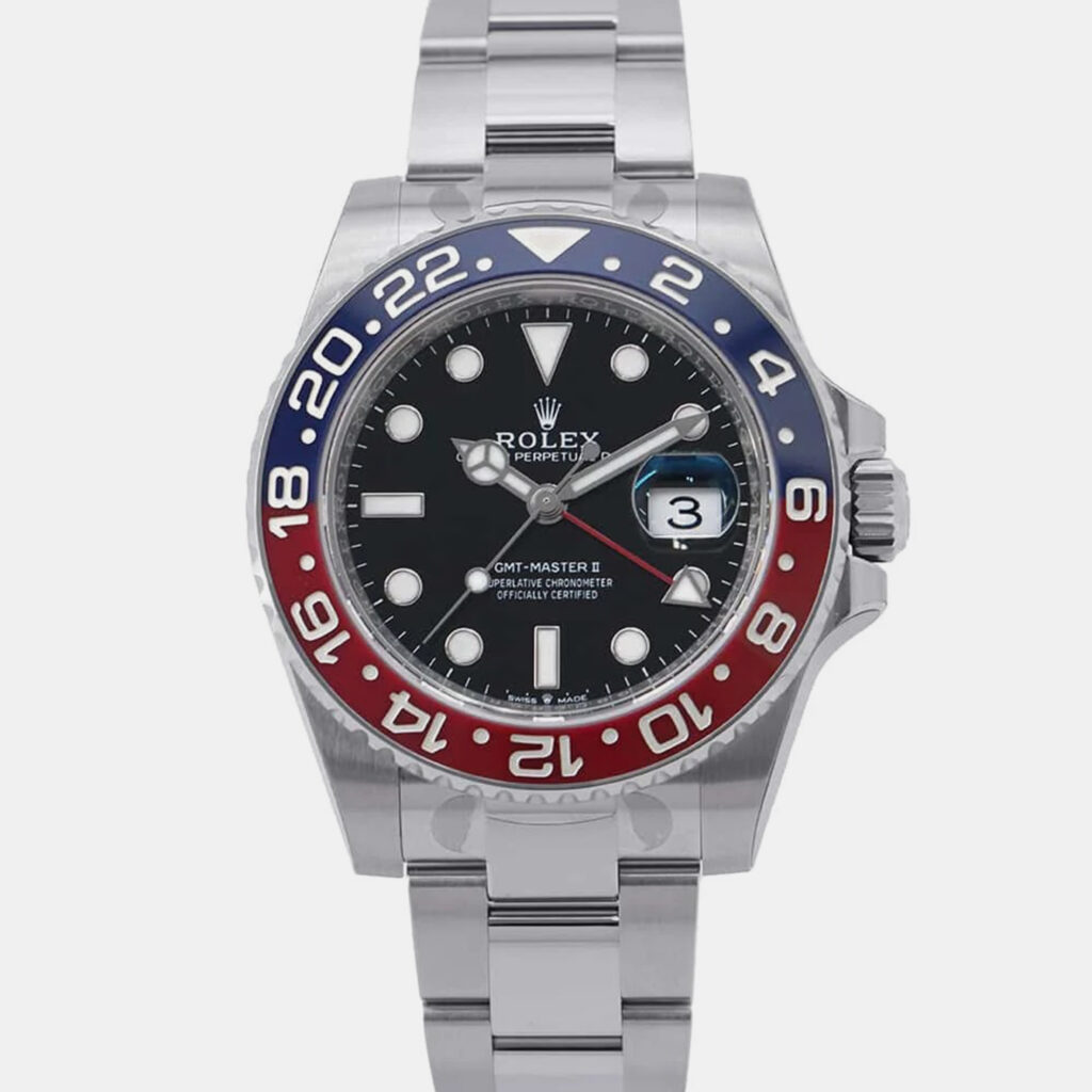 luxury-men-rolex-used-watches-p1114066-002 Rolex Black Stainless Steel GMT-Master II 126710BLRO Automatic Men's Wristwatch 40 mm