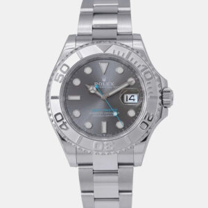 Rolex Grey Stainless Steel Yacht-Master Automatic Men's Wristwatch 40 mm
