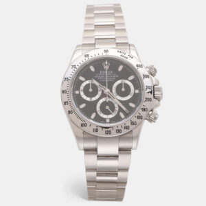 Rolex Black Stainless Steel Cosmograph Daytona 116520 Men's Wristwatch 40 mm