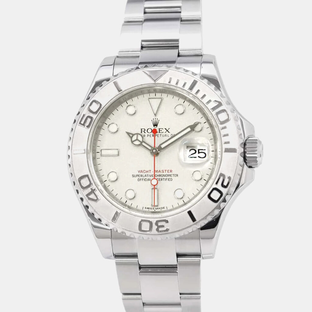luxury-men-rolex-used-watches-p1148173-011 Rolex Silver Stainless Steel Yacht-Master 16622 Automatic Men's Wristwatch 40 mm