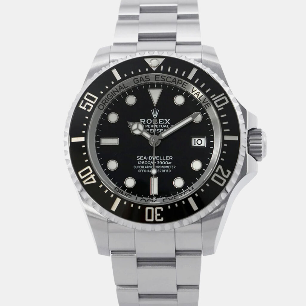luxury-men-rolex-used-watches-p1157609-002 Rolex Black Stainless Steel Sea-Dweller Deepsea 136660 Automatic Men's Wristwatch 44 mm