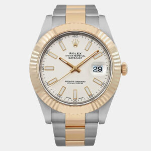 Rolex Cream 18K Yellow Gold Datejust II 116333 Automatic Men's Wristwatch 41 mm