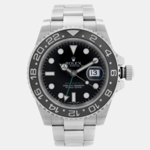 Rolex Black Stainless Steel GMT Master II Automatic Men's Wristwatch 40 mm