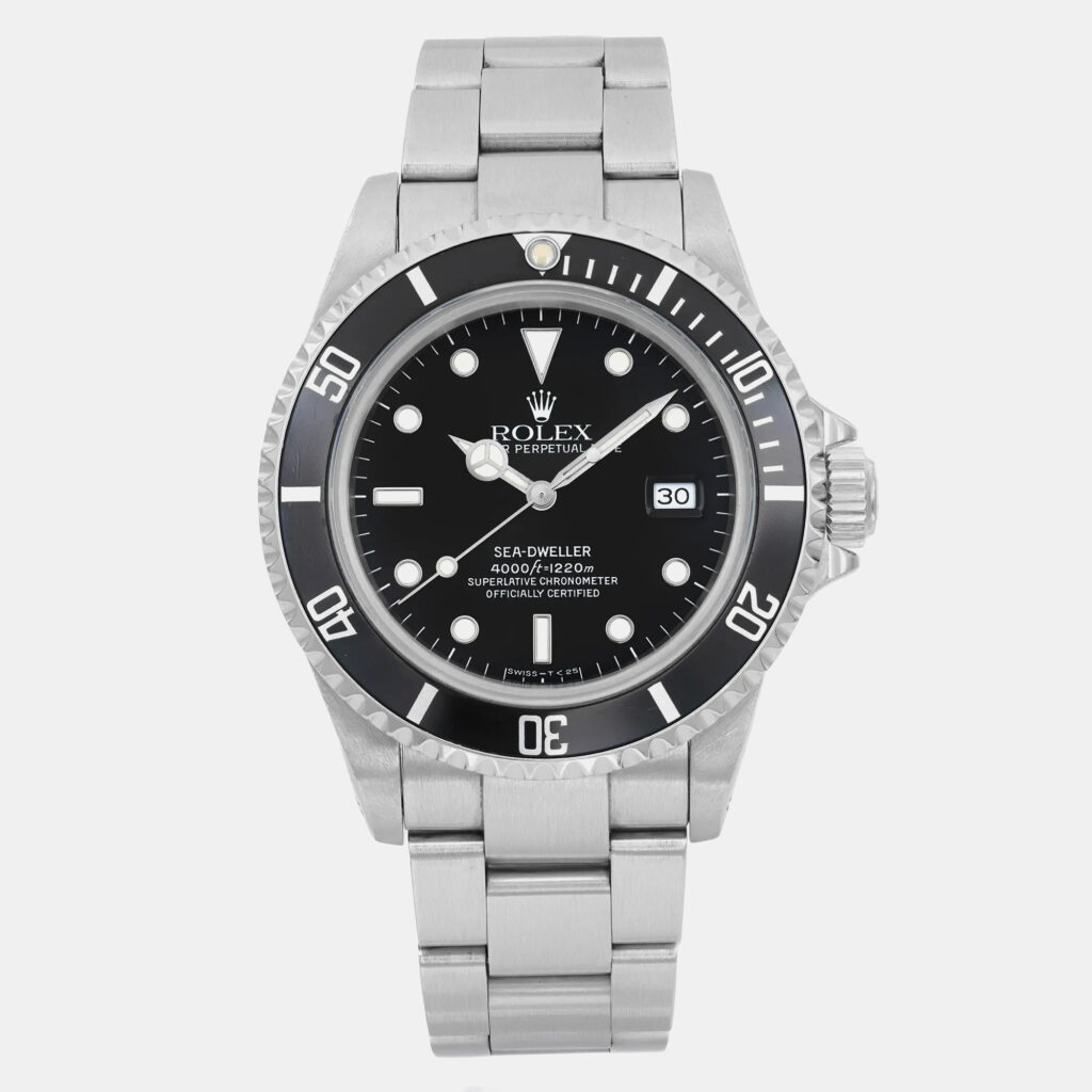 luxury-men-rolex-used-watches-p1160739-005 Rolex Black Stainless Steel Sea-Dweller 16600 Automatic Men's Wristwatch 40 mm