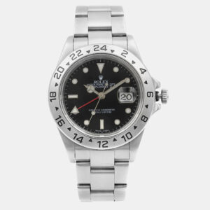 Rolex Black Stainless Steel Explorer II 16570 Automatic Men's Wristwatch 40mm