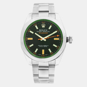 Rolex Black Stainless Steel Milgauss 116400GV Automatic Men's Wristwatch 40mm