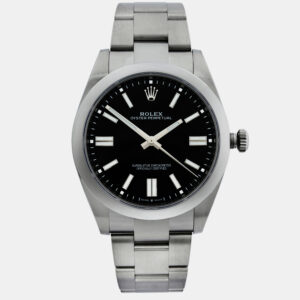 Rolex Black Stainless Steel Oyster Perpetual 126000 Automatic Men's Wristwatch 36 mm