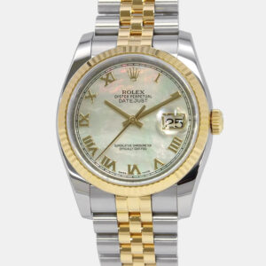 Rolex Datejust 116233NR Automatic 18k Yellow Gold Stainless Steel Men's Wristwatch 36 mm