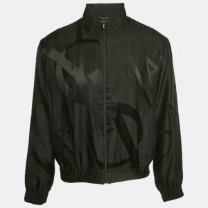 saint laurent paris black silk teddy cassandre jacket l