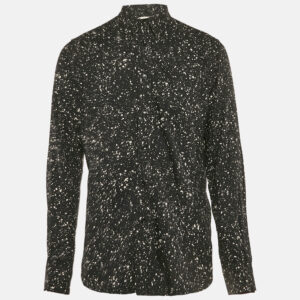 Saint Laurent Black Print Crepe Full Sleeve Shirt XL