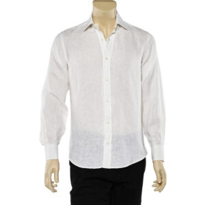 Yves Saint Laurent White Linen Button Front Shirt S