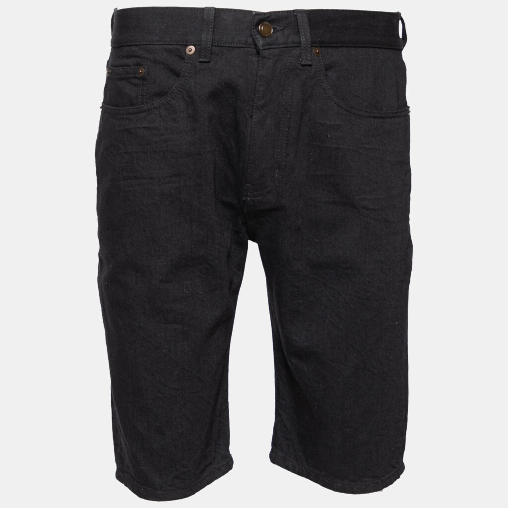 luxury-men-saint-laurent-paris-used-clothes-p627671-007-2 Saint Laurent Black Denim Shorts M