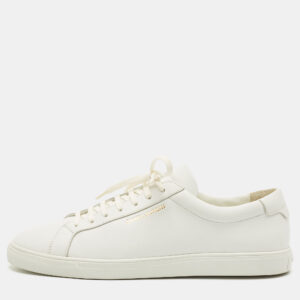 Saint Laurent White Leather Andy Sneakers Size 45.5