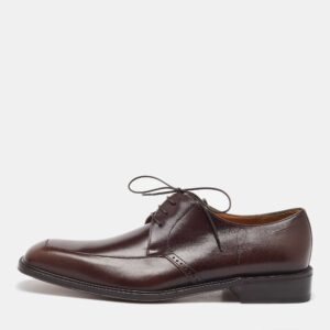 Salvatore Ferragamo Brown Leather Lace Up Derby Size 41.5