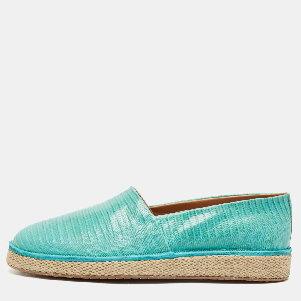 luxury-men-salvatore-ferragamo-new-shoes-p1123970-004 Salvatore Ferragamo Turquoise Lizard Lampedusa Espadrilles Size 44.5