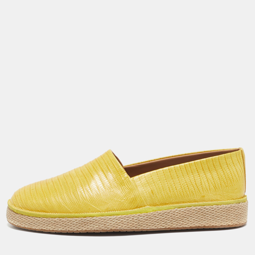 luxury-men-salvatore-ferragamo-new-shoes-p1123989-001 Salvatore Ferragamo Yellow Lizard Lampedusa Espadrilles Size 42