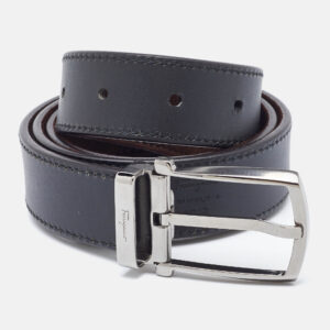 salvatore ferragamo brown/black suede and leather cut to size reversible belt