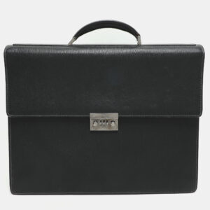 Salvatore Ferragamo Black Leather Briefcase