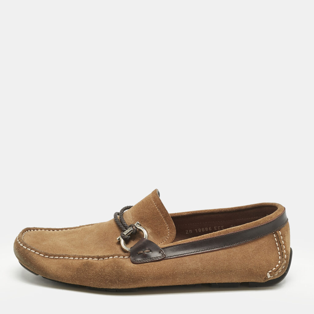 Salvatore Ferragamo Brown Suede Parigi Loafers Size 42.5