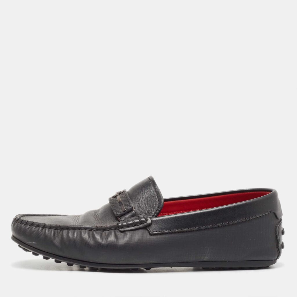 luxury-men-salvatore-ferragamo-used-shoes-p940346-003 Salvatore Ferragamo Black Leather Slip On Loafers Size 41