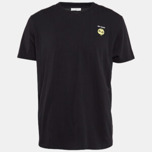 Sandro Black Knit Applique Detail Crew Neck T-Shirt XL
