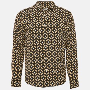 Sandro Black Printed Crepe Loose Fit Shirt XS