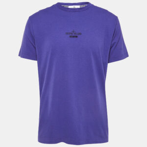 Stone Island Blue Print Cotton Half Sleeve T-Shirt L