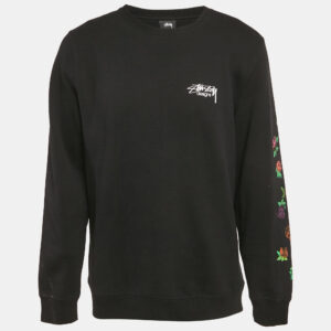 Stussy Black Printed Cotton Sweatshirt L