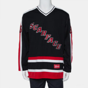 Supreme Black Scarface Embroidered Synthetic Paneled Hockey Jersey L