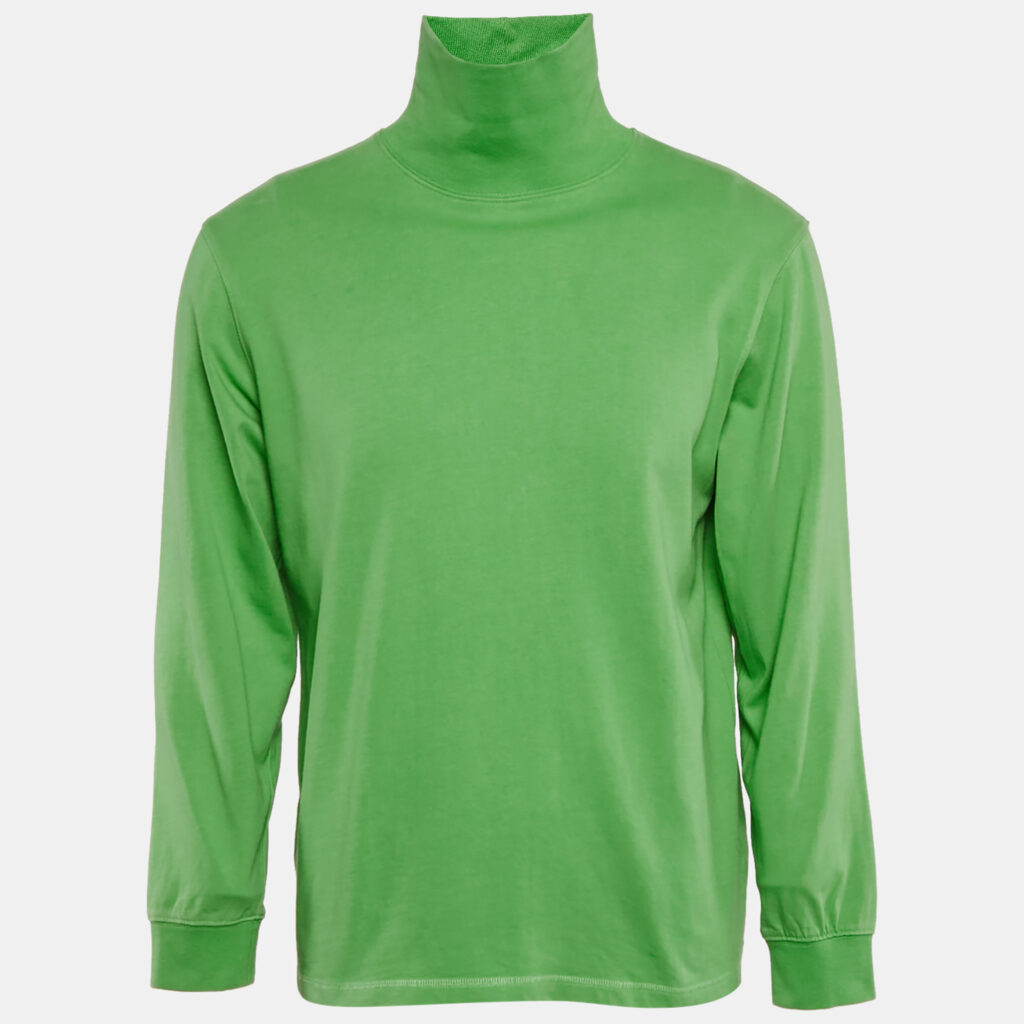 luxury-men-supreme-used-clothes-p1088319-004 Supreme Green Embroidered Cotton Turtle Neck Sweatshirt S