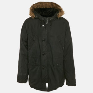 Supreme The British Millerain Black Shearling Trim Cotton Jacket XL