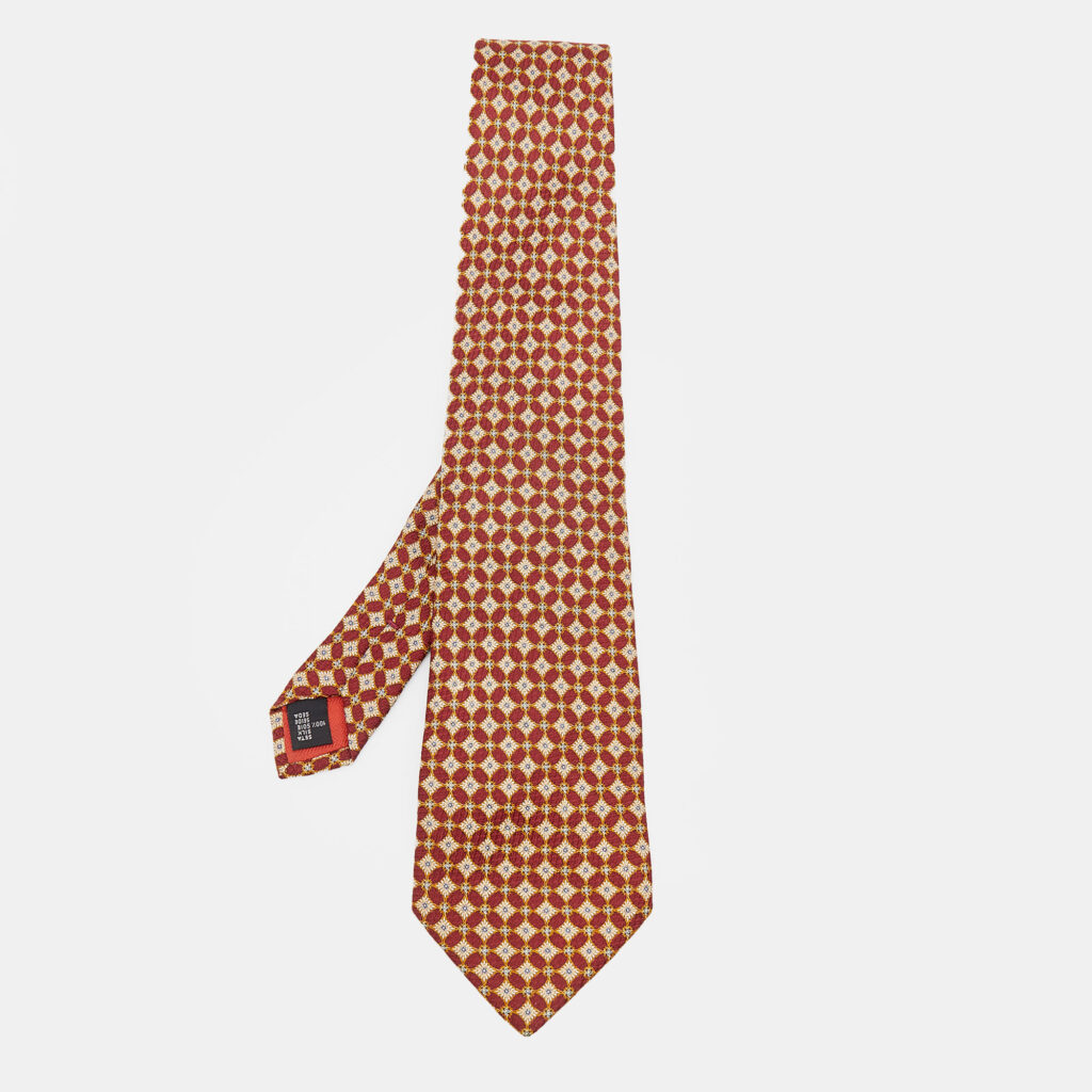 S.T. Dupont Bicolor Floral Motif Jacquard Silk Tie