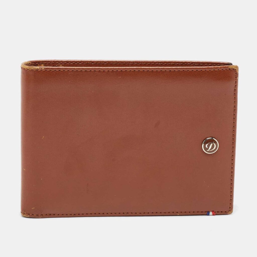 luxury-men-t-dupont-used-bags-p823734-026 S.T. Dupont Brown Leather Bifold Wallet