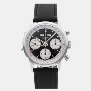 Heuer Vintage Carrera 12 Dato Triple Calendar Chronograph 2547 N Manual Winding Stainless Steel Silver Dial Men's Wristwatch 36mm