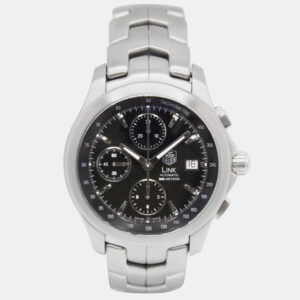 tag heuer black stainless steel link cjf2110.ba0576 automatic men's wristwatch 42 mm