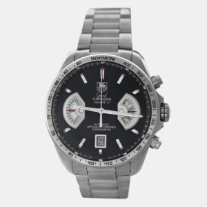Tag Heuer Black Stainless Steel Grand Carrera CAV511A.BA0902 Automatic Men's Wristwatch 44 mm