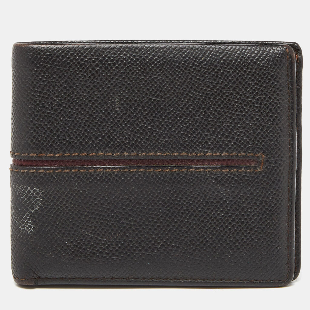 luxury-men-tods-used-bags-p914419-010 Tod's Brown Leather Bifold Wallet