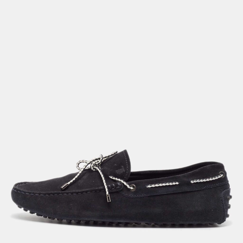 Tod's Black Suede Driver Loafers Size 39.5