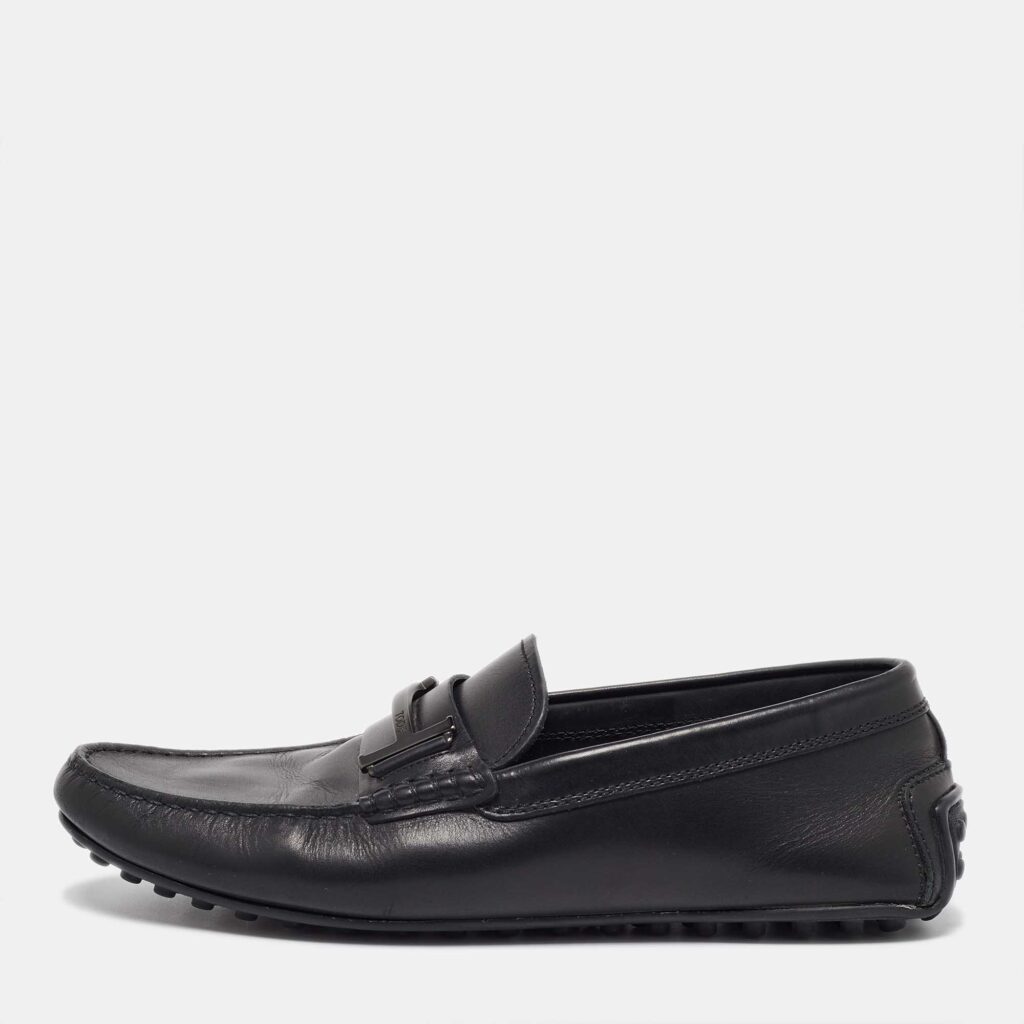 Tod's Black Leather Loafers Size 41.5