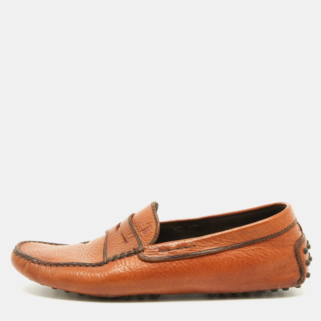 Tod's Tan Leather Slip On Loafers Size 42