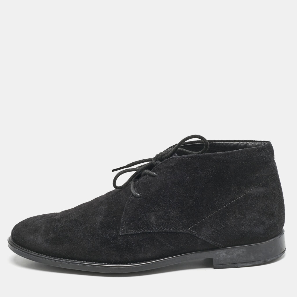 luxury-men-tods-used-shoes-p1125320-006 Tod's Black Suede Ankle Length Boots Size 39.5