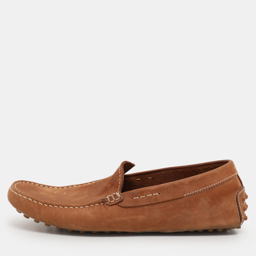 luxury-men-tods-used-shoes-p1125410-001 Tod's Brown Leather Loafers Size 39.5