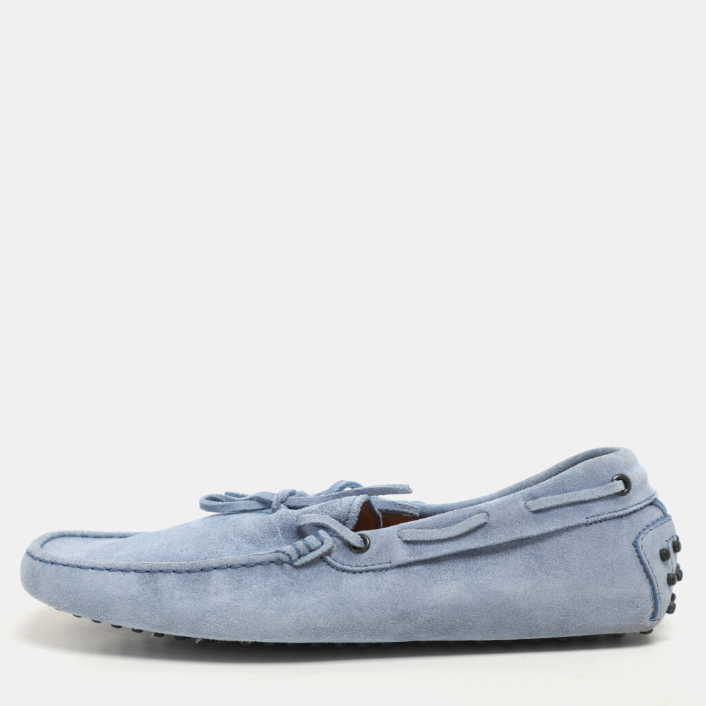 luxury-men-tods-used-shoes-p1148362-006.jpg Tod's Light Blue Suede Loafers Size 42