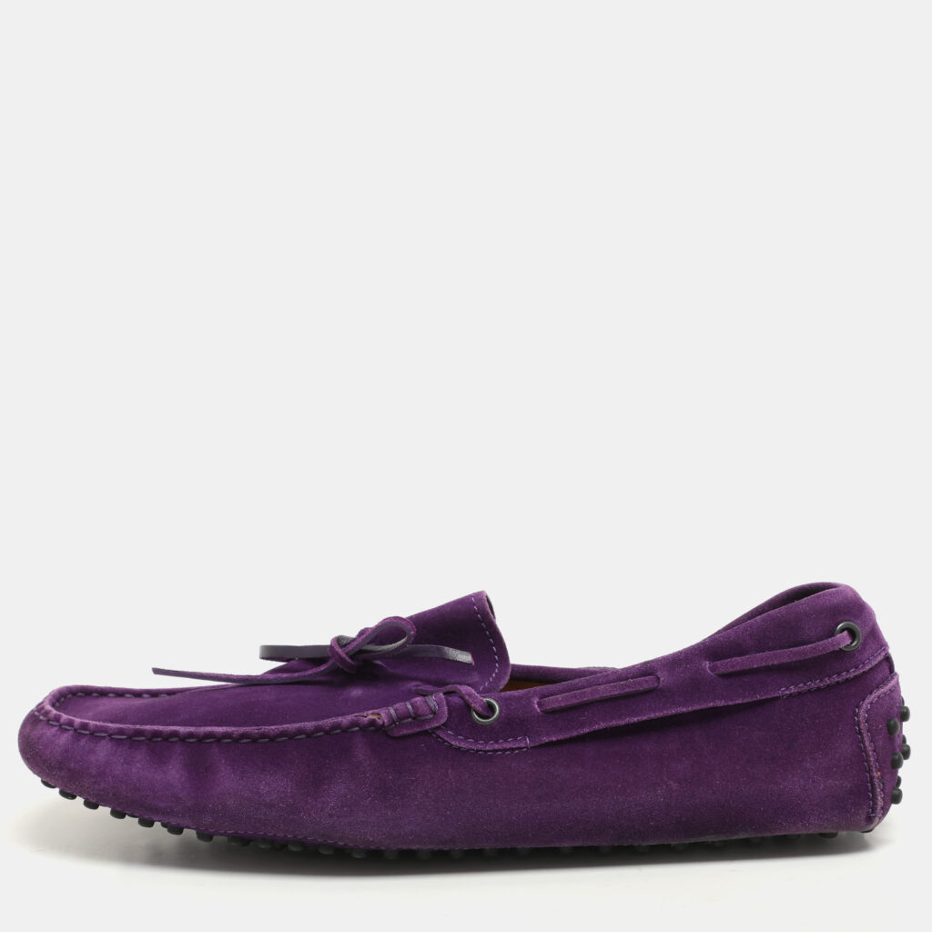 luxury-men-tods-used-shoes-p1148366-008.jpg Tod's Purple Suede Loafers Size 42.5